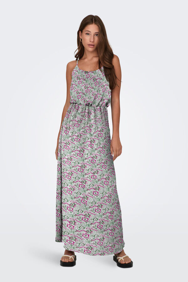 Only Vestido longo com al&ccedil;as ajust&aacute;veis rosa