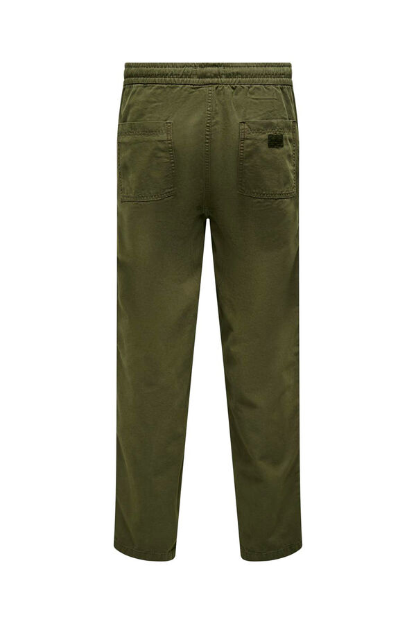 Only & Sons Calça masculina com cós elástico cru