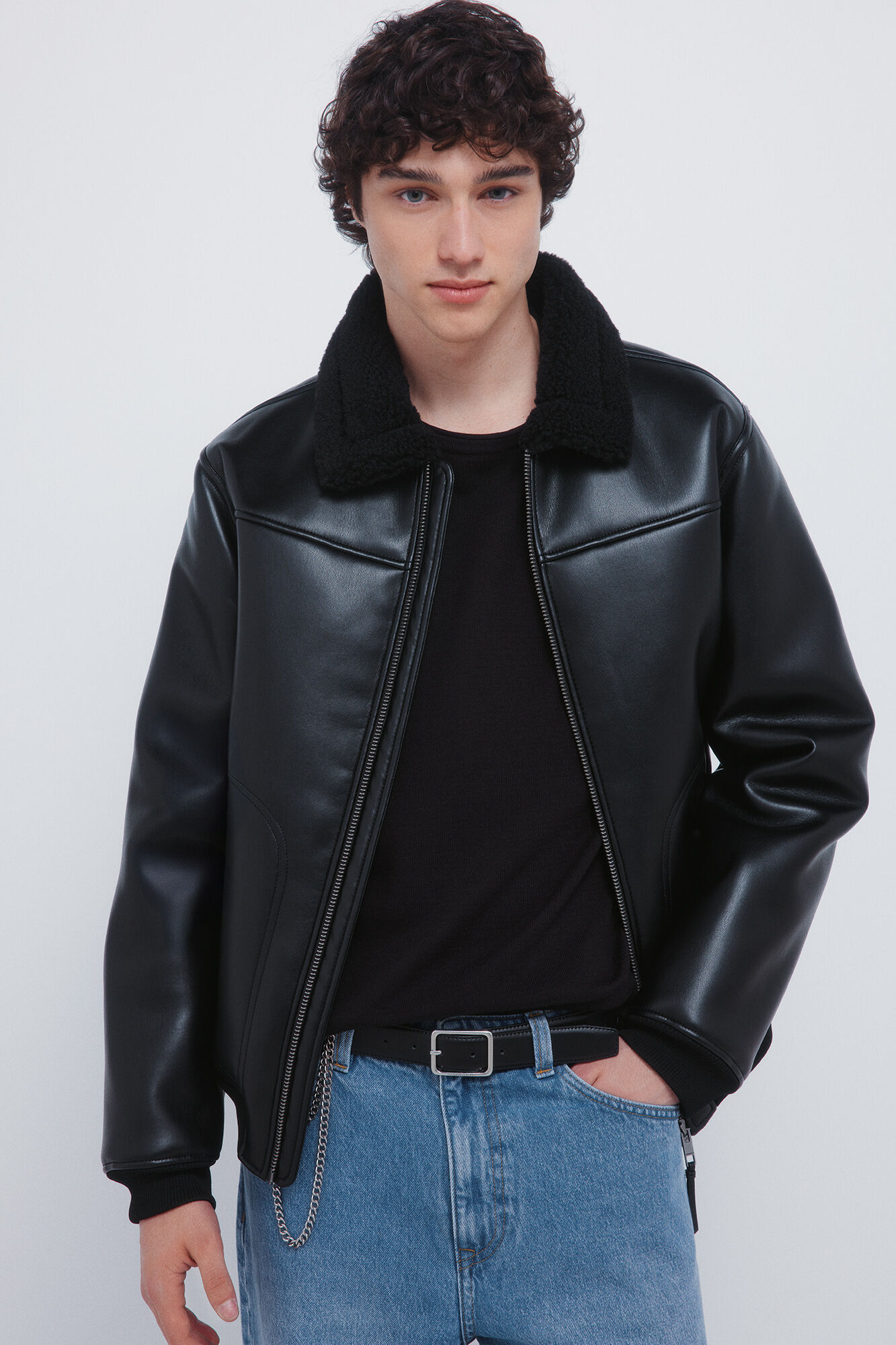 Springfield Cazadora aviador efecto piel doble faz