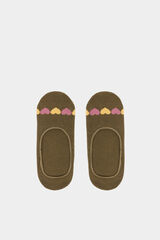 Springfield Calcet&iacute;n Invisible Cenefa Corazones kaki