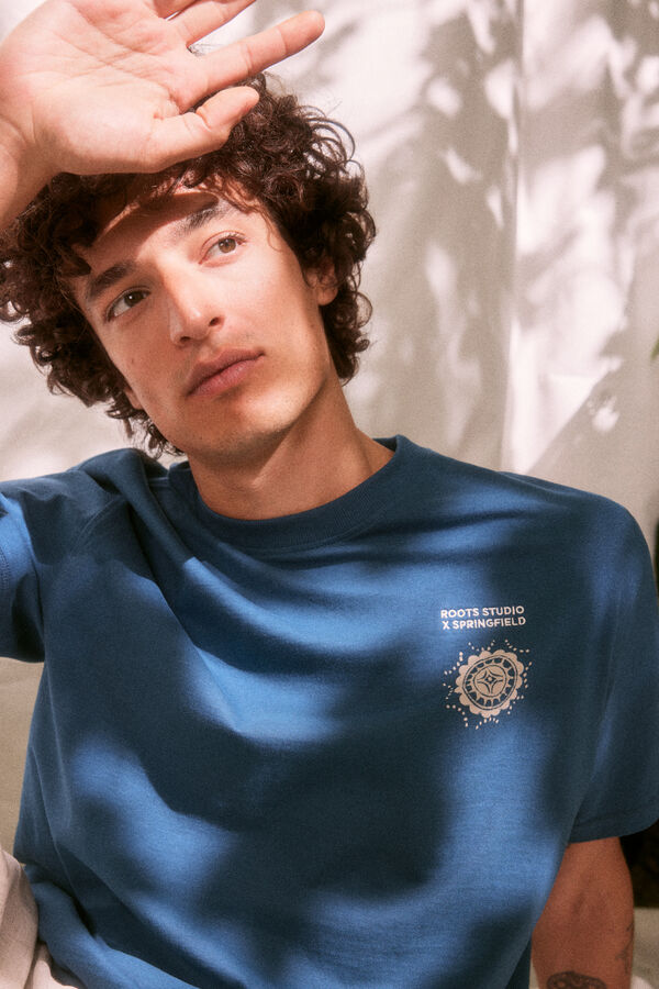Springfield Camiseta estampado espalda "Roots Studio" azul