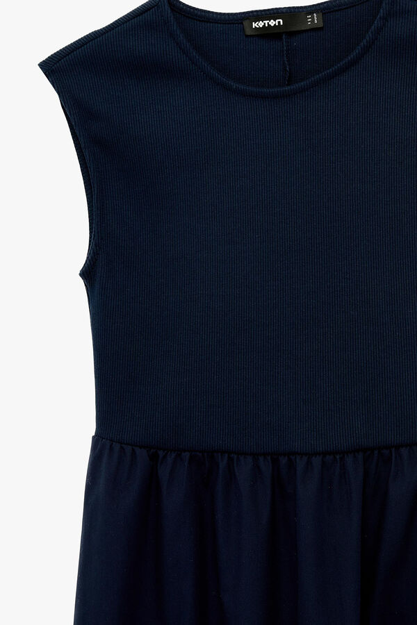 Koton Vestido maxi cuello caja azul