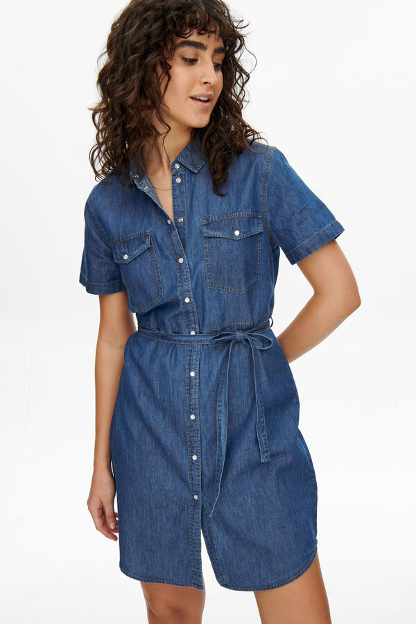JDY Vestido corto denim azul
