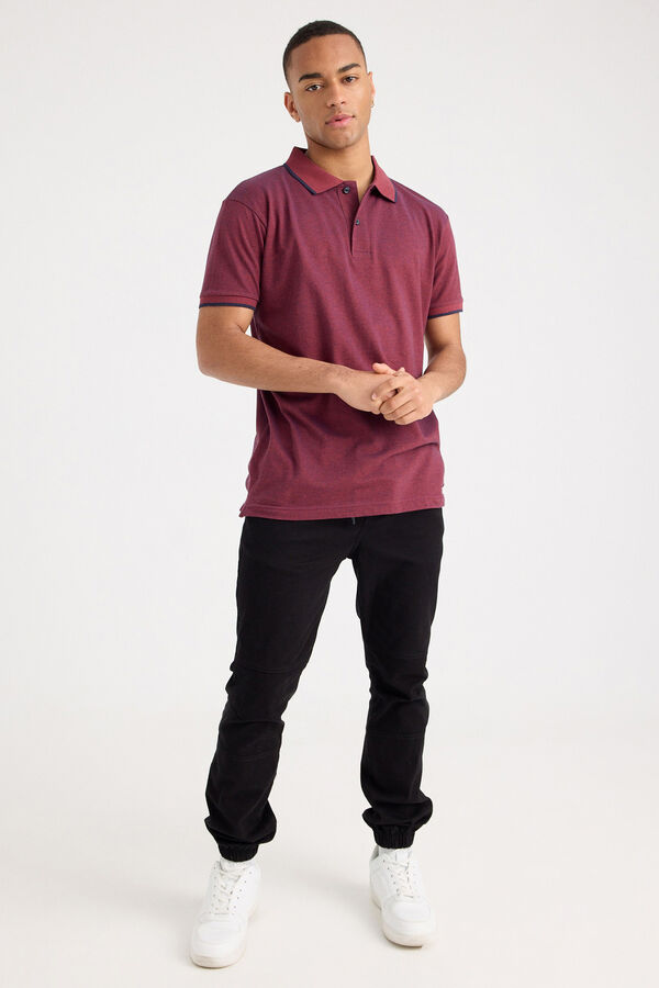 Inside Polo Piquet Contrastes burdeos