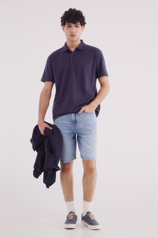 Springfield Bermuda vaquera lavado medio regular fit azul