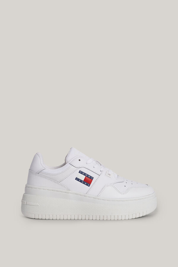 Tommy Jeans Plataforma basket de mujer Tommy Jeans con bandera blanco