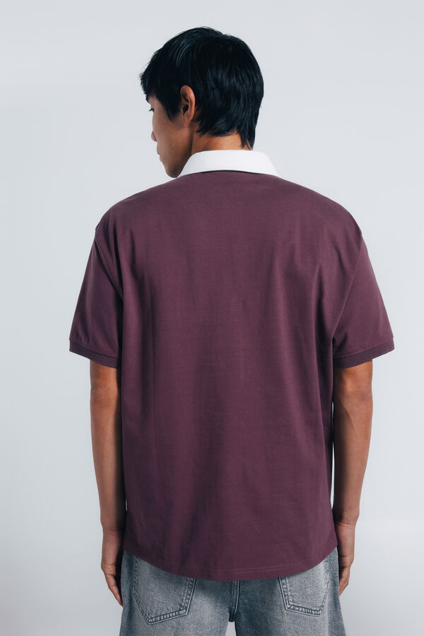 Springfield Polo rugby textos boxy fit burdeos