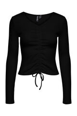 Pieces Top detalle fruncido negro