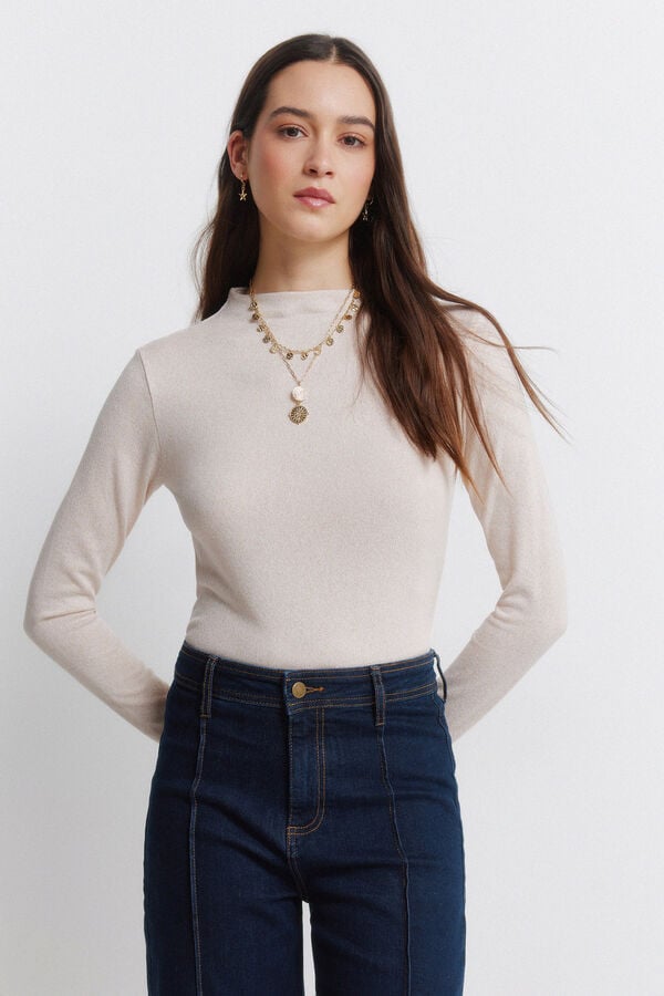Springfield Camiseta cuello perkins beige
