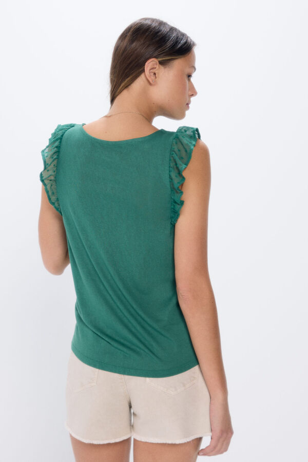 Springfield T-shirt folhos plumeti Caqui escuro