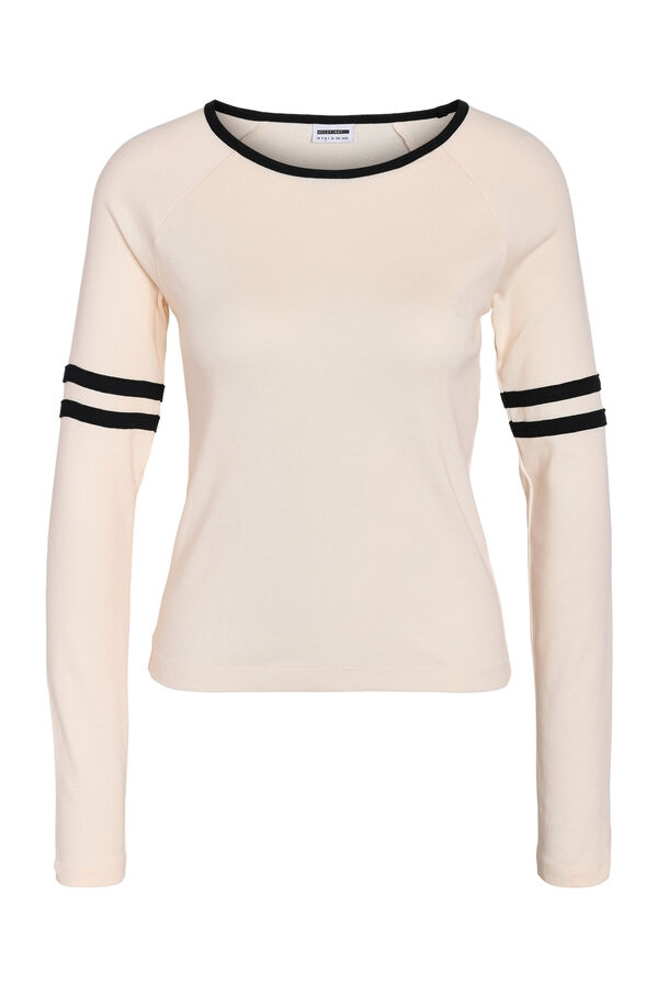 Noisy May Top de algod&oacute;n manga larga blanco