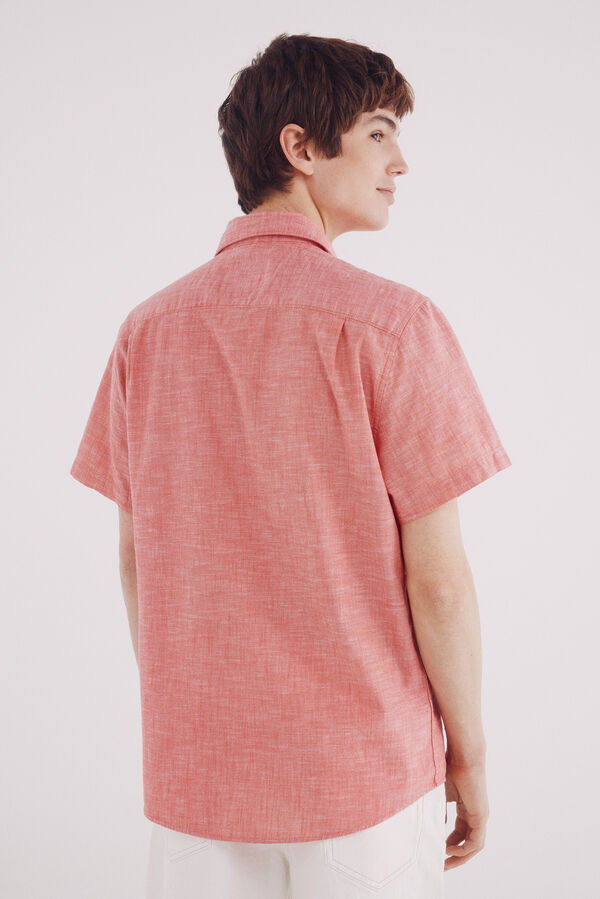 Springfield Camisa manga corta efecto lino rojo