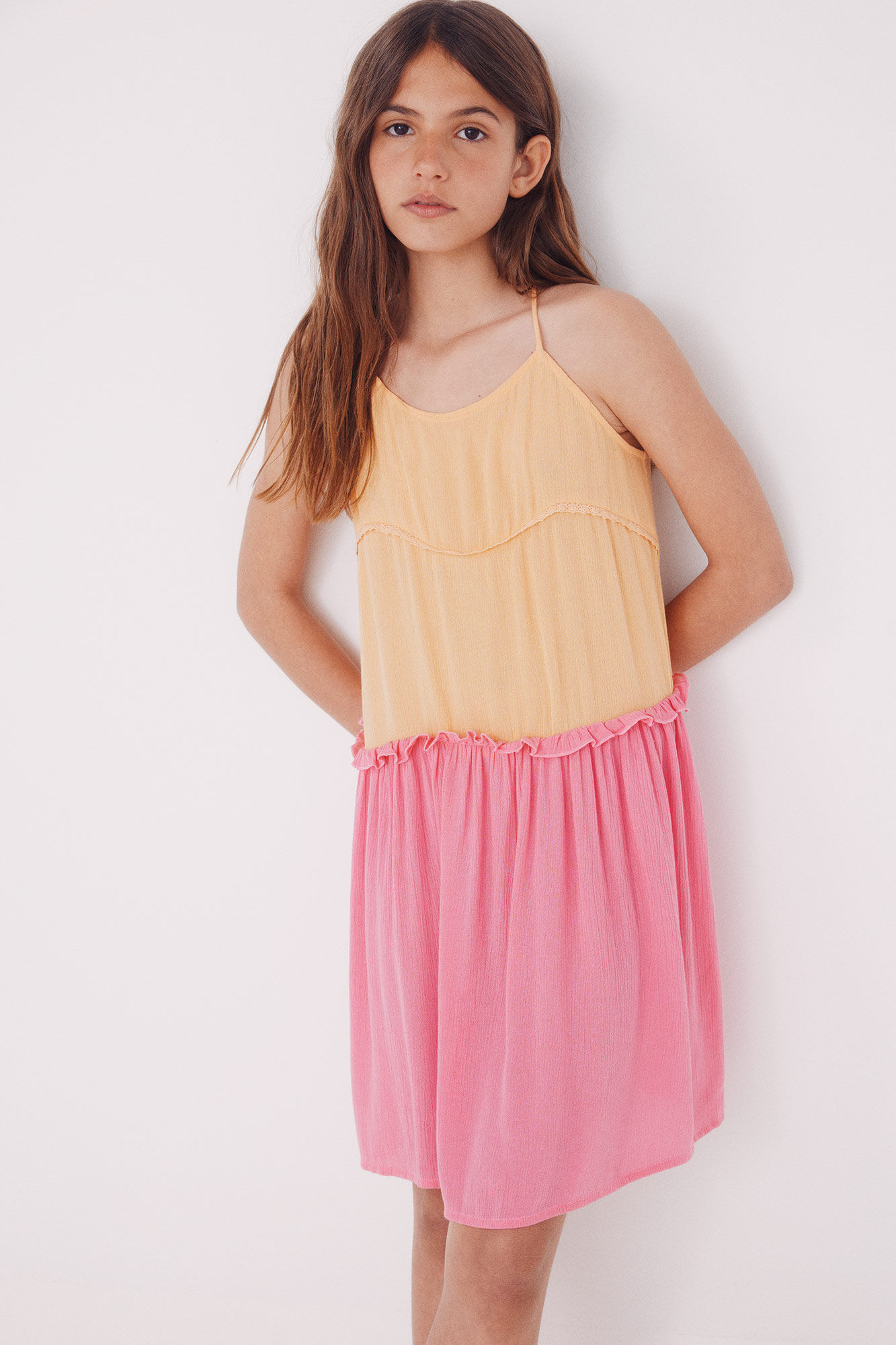 Springfield Kids Vestido de al&ccedil;as bicolor para meninas