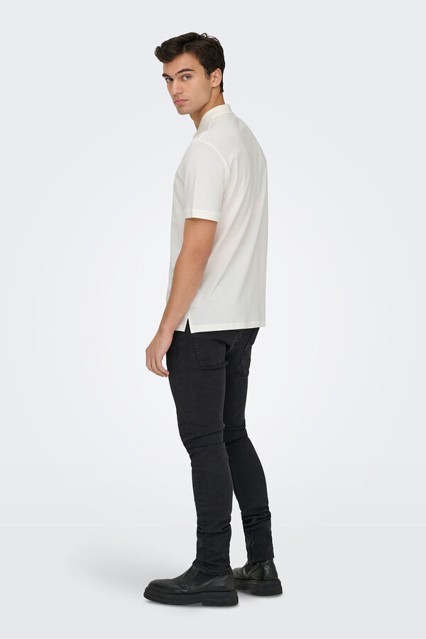 Only & Sons Polo com detalhe frontal branco