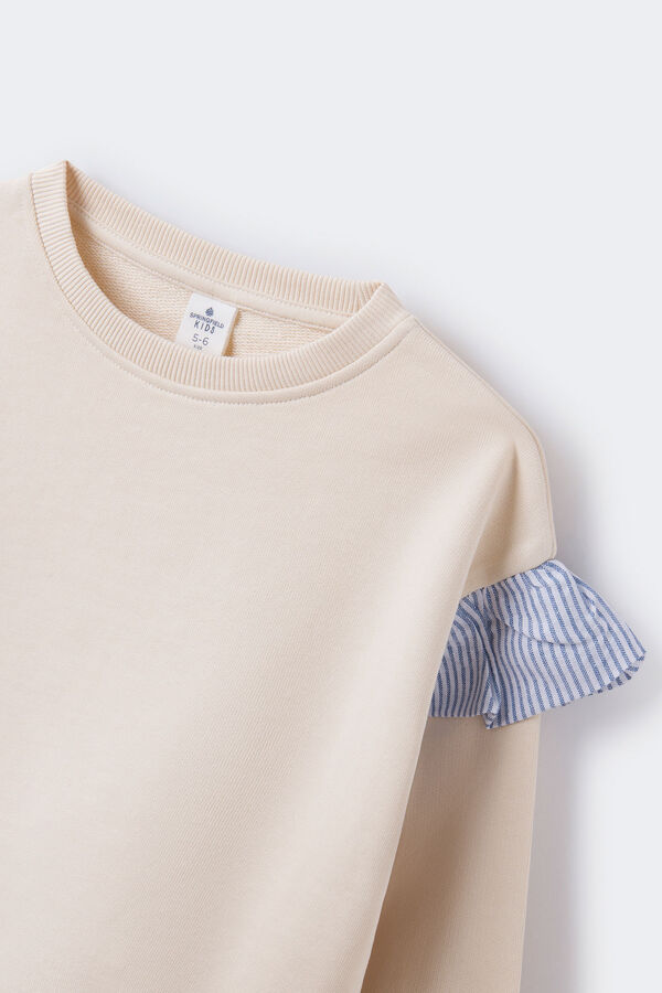 Springfield Kids Sweatshirt folho ombros menina bege