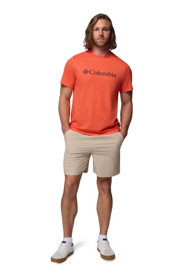 Columbia T-shirt b&aacute;sica com logo vermelho