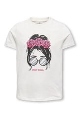 Only Girls T-shirt de manga curta com estampado frontal branco