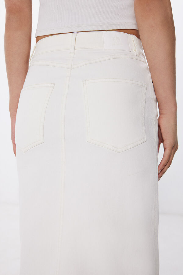 Springfield Falda Midi Vaquera blanco