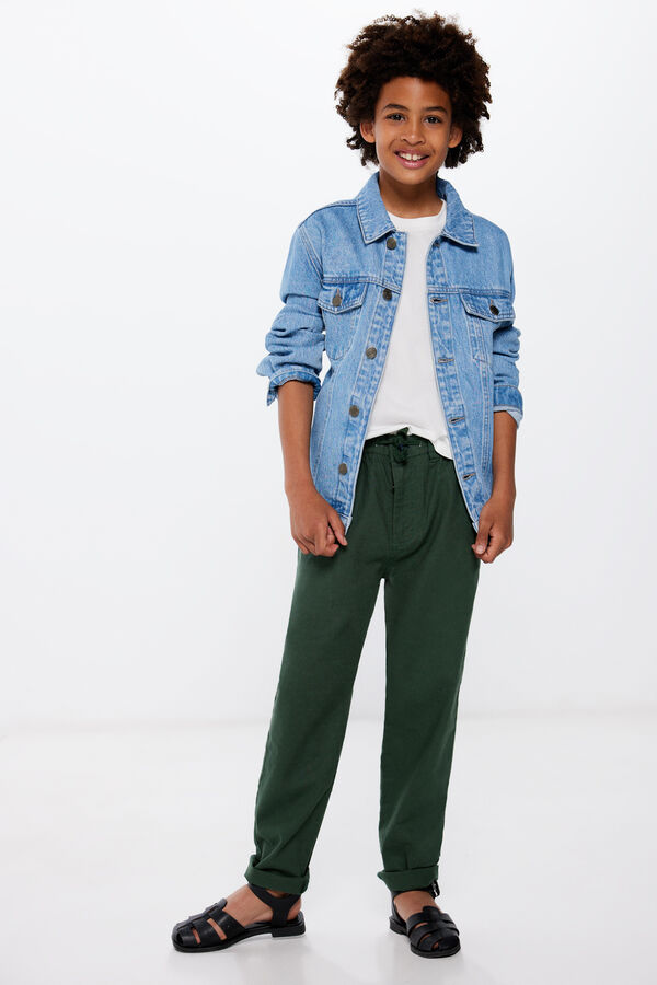 Springfield Kids Pantalon chino lino ni&ntilde;o verde