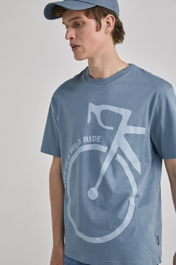 Springfield T-shirt bicicleta keep riding azul