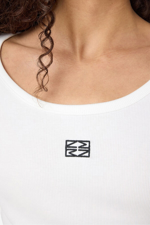 Noisy May camiseta basica manga larga blanco