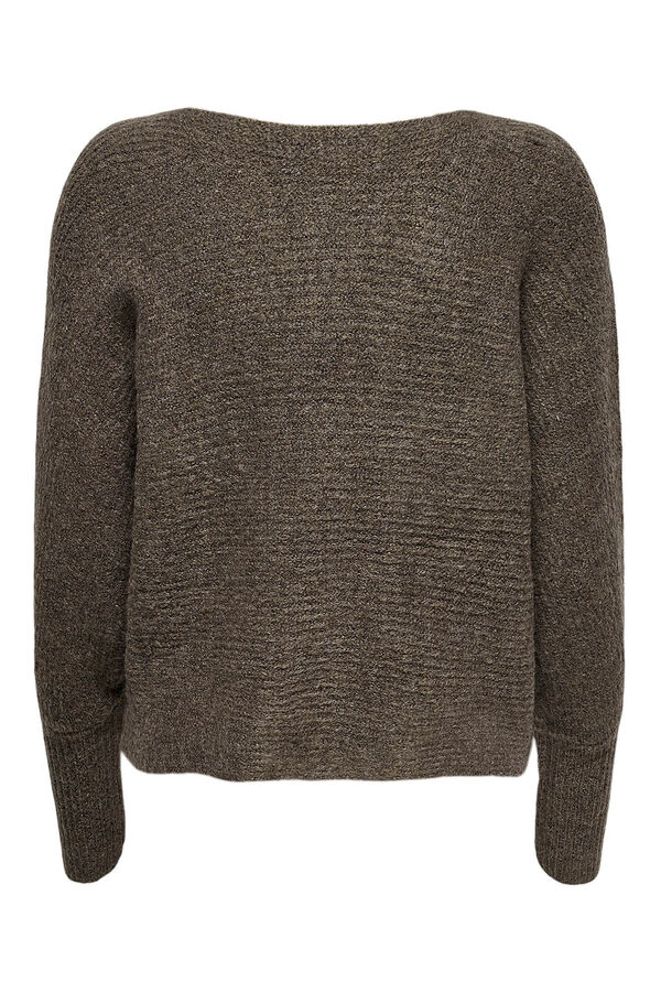 Only Camisola com gola gola castanho