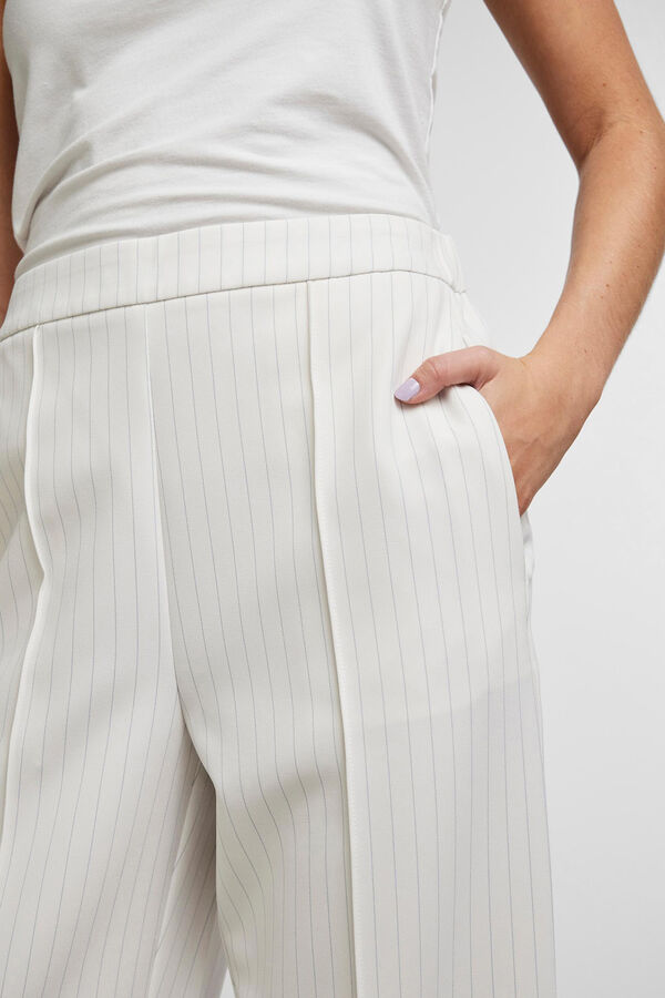 Springfield Pantalones anchos de tiro alto blanco