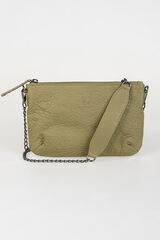 System Action Bolsa pequena de pele Caqui escuro