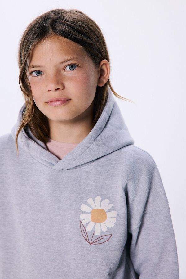Springfield Kids Sweatshirt flor com capuz para menina cinzento