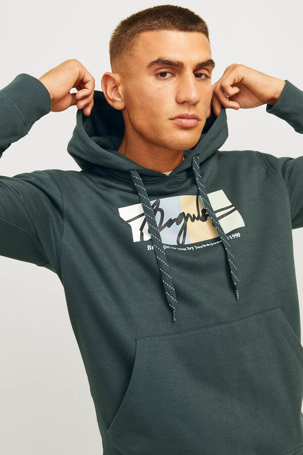 Jack & Jones Sudadera capucha regular fit gris