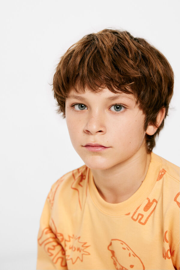 Springfield Kids Camiseta gruesa estampados skate ni&ntilde;o naranja