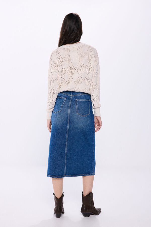 Springfield Falda midi vaquera azul