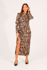 Brave Soul Vestido comprido de manga comprida castanho