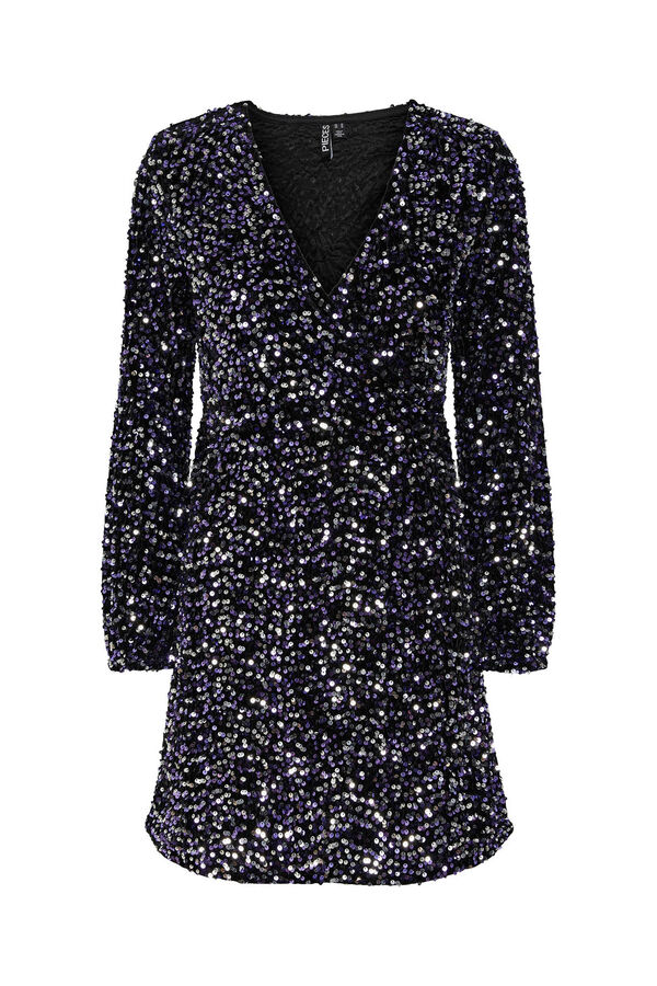 Pieces Vestido corto de lentejuelas negro