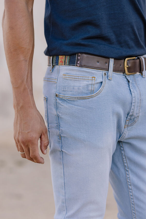 Celopman Calças denim skinny branco