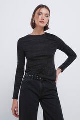 Springfield Camiseta lurex escote espalda negro