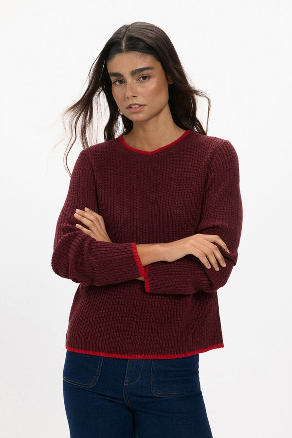 JDY Jersey cuello redondo rojo