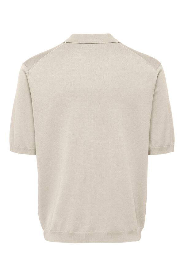 Only & Sons Polo de punto manga corta beige