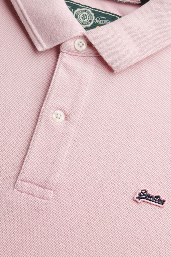Superdry Polo manga curta b&aacute;sico em piqu&eacute; rosa