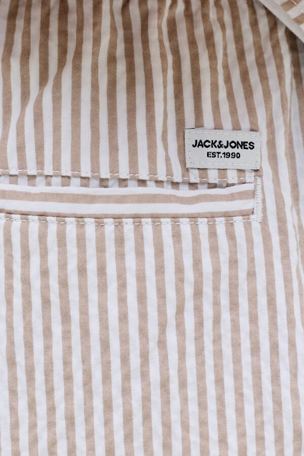Jack & Jones Bermuda em seersucker de riscas cru