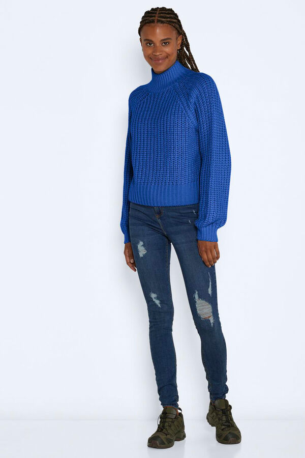 Noisy May O camisola de gola alta  azul