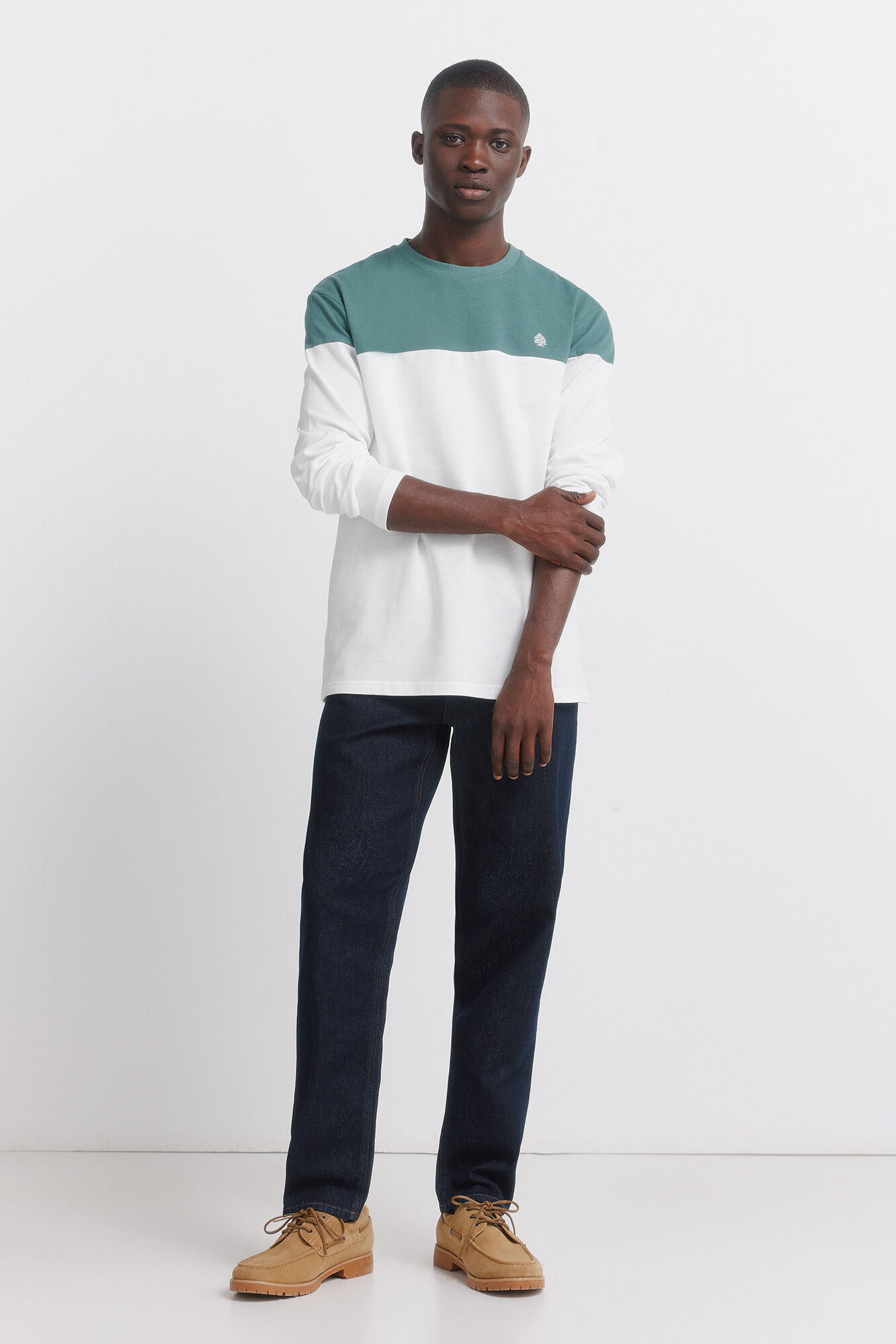 Springfield T-shirt manga comprida efeito color block