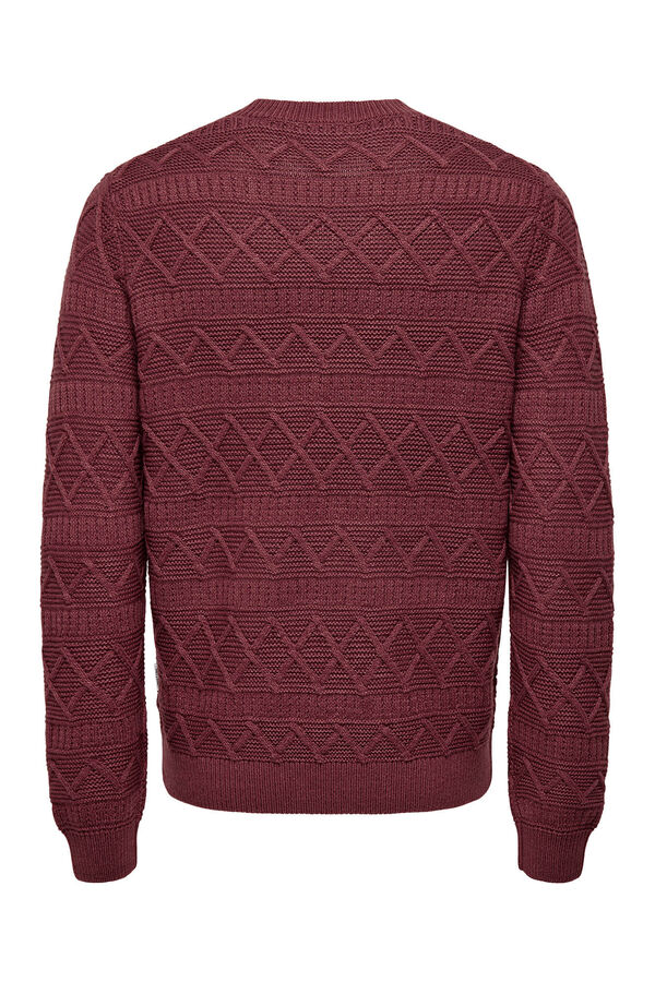 Only & Sons Su&eacute;ter de malha masculino de regular fit vermelho