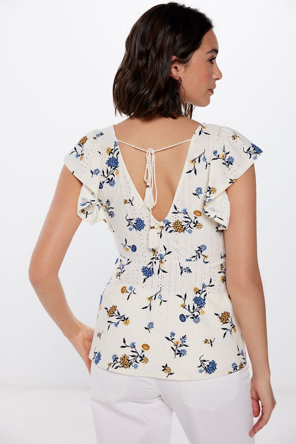 Springfield T-shirt Peplum Bordado Su&iacute;&ccedil;o castanho