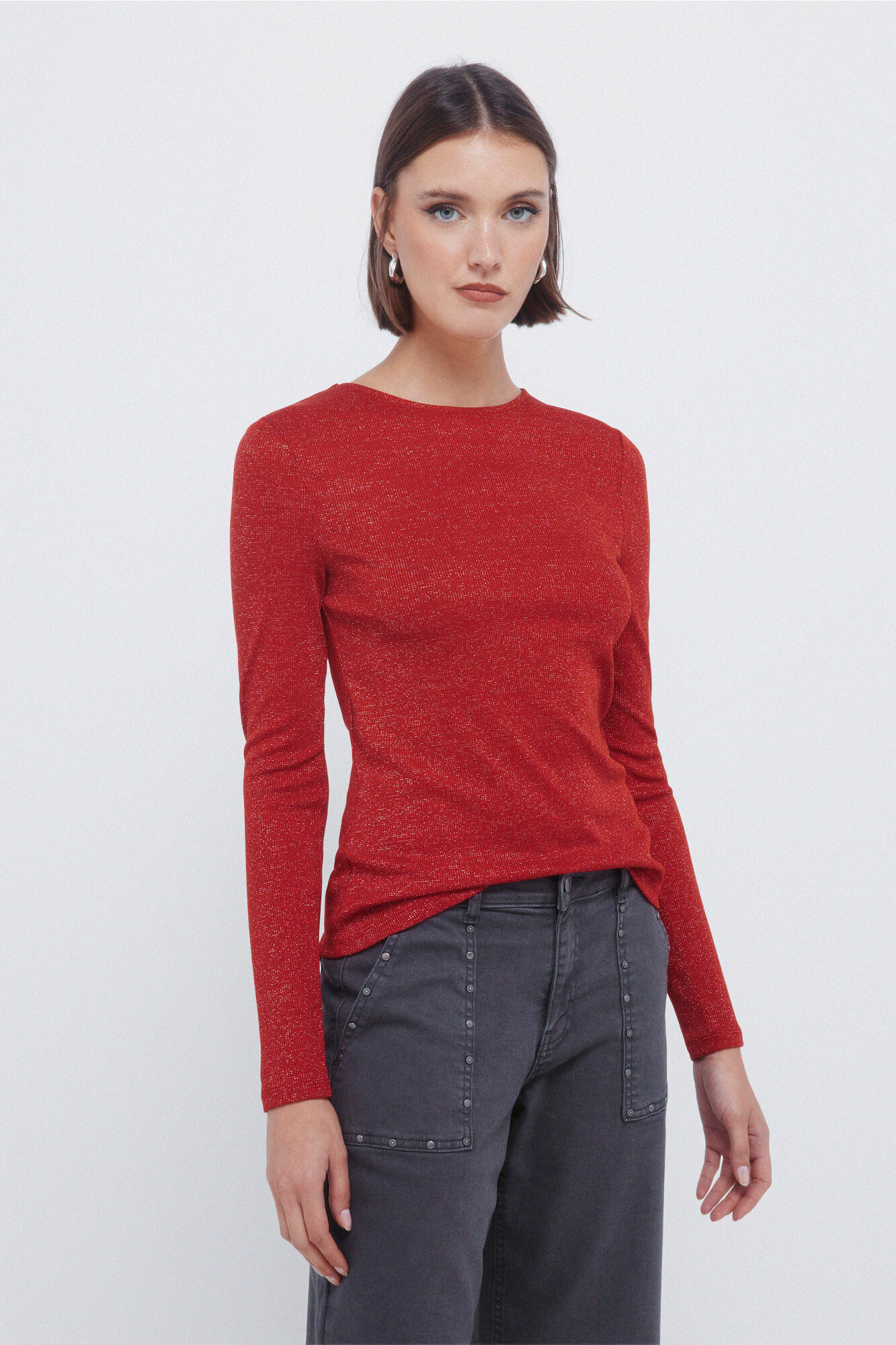 Springfield Camiseta lurex escote espalda