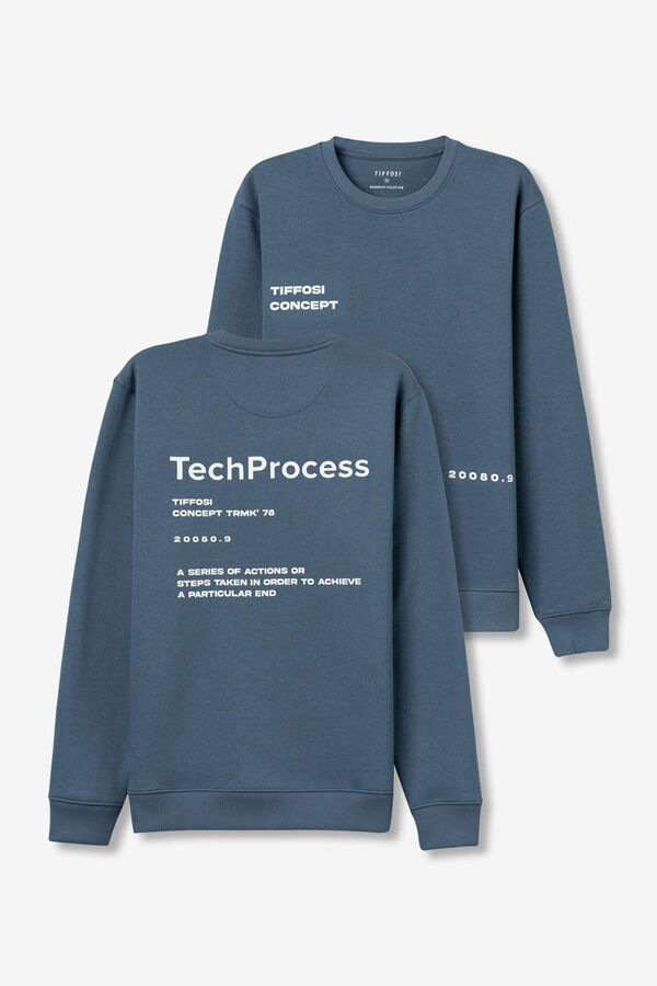 Tiffosi Sweatshirt com mensagens impressas azul
