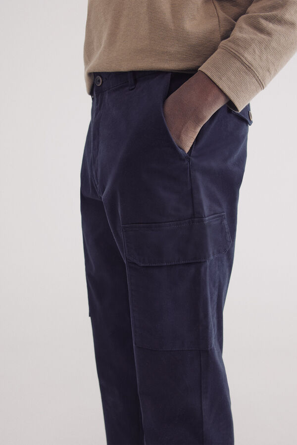 Springfield cal&ccedil;as chino cargo cargo slim fit e confort&aacute;veis azul