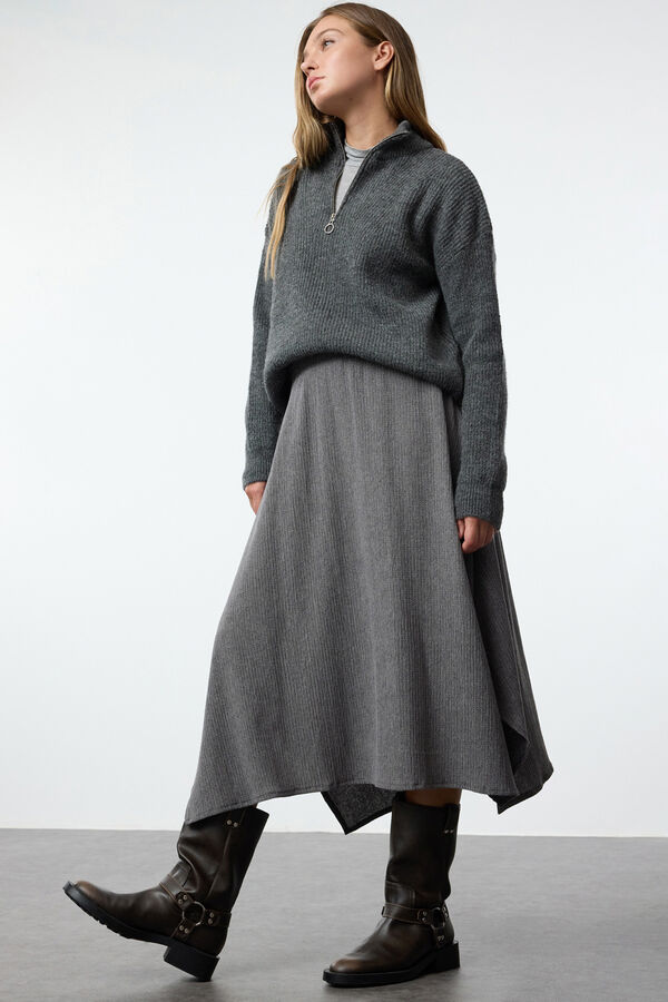 Trendyol Saia midi saia cinzento