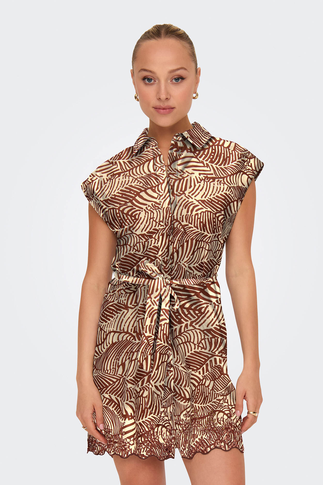 Only Vestido curto camiseiro