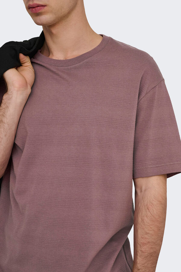 Only & Sons T-shirt de manga curta rosa